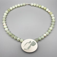 Load image into Gallery viewer, Large Inverness Coastline Necklace - Aventurine & Pearl