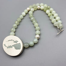 Load image into Gallery viewer, Large Inverness Coastline Necklace - Aventurine & Pearl