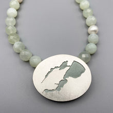 Load image into Gallery viewer, Large Inverness Coastline Necklace - Aventurine & Pearl