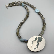 Load image into Gallery viewer, Large Inverness Coastline Necklace - Labradorite & Aquamarine