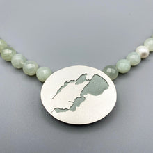 Load image into Gallery viewer, Large Inverness Coastline Necklace - Aventurine & Pearl