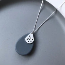 Load image into Gallery viewer, Grey Drilled Pebble Pendant
