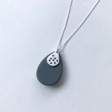 Load image into Gallery viewer, Grey Drilled Pebble Pendant