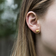 Load image into Gallery viewer, Rolled Wave Studs - Gold Plated Silver