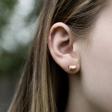 Load image into Gallery viewer, Rolled Wave Studs - Rose Gold Plated Silver