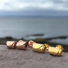 Load image into Gallery viewer, Rolled Wave Studs - Gold Plated Silver