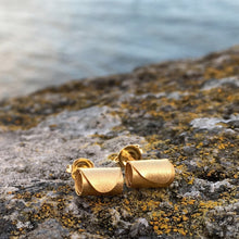 Load image into Gallery viewer, Rolled Wave Studs - Gold Plated Silver