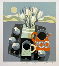 Load image into Gallery viewer, Orange Jug and Tulips