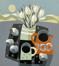 Load image into Gallery viewer, Orange Jug and Tulips