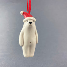 Load image into Gallery viewer, Santa Hat Bear Decoration