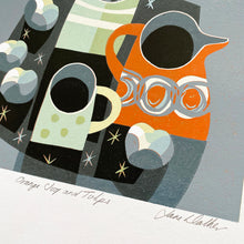 Load image into Gallery viewer, Orange Jug and Tulips