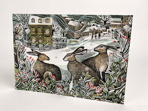 Mini Advent Card - We Three Hares