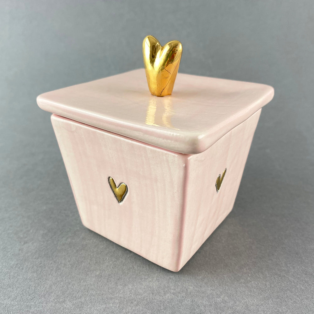 Lidded Box with Heart - Pink