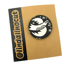 Load image into Gallery viewer, Linocut Brooch - Dove
