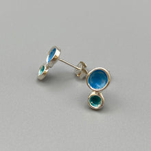 Load image into Gallery viewer, Flourish Double Bud Studs - Blue
