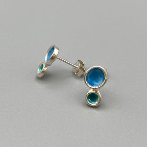 Flourish Double Bud Studs - Blue