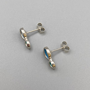 Flourish Double Bud Studs - Blue