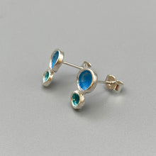 Load image into Gallery viewer, Flourish Double Bud Studs - Blue
