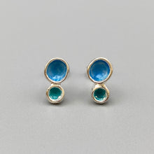 Load image into Gallery viewer, Flourish Double Bud Studs - Blue
