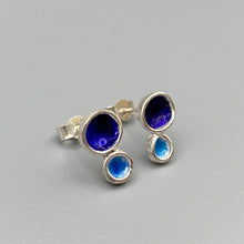 Load image into Gallery viewer, Flourish Double Bud Studs - Cobalt Blue

