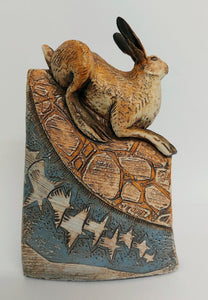Hare with Flying Doves