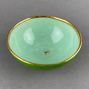 Small Bowl with Heart - Turquoise / Green