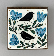 Load image into Gallery viewer, Walnut Mounted Tile - Tulips
