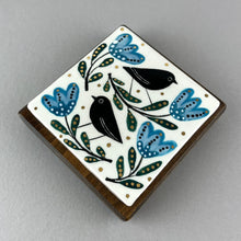 Load image into Gallery viewer, Walnut Mounted Tile - Tulips

