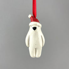 Load image into Gallery viewer, Santa Hat Bear Decoration
