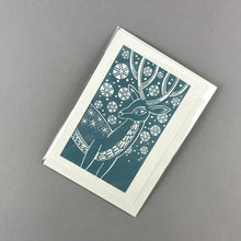 Load image into Gallery viewer, Winter Stag Handmade Card - Blue

