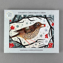 Load image into Gallery viewer, Pack of 6 Christmas Cards - 'Song Thrush with Berries'
