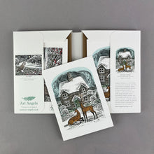 Load image into Gallery viewer, Set of Notecards - Christmas Cottage and Owl Flight
