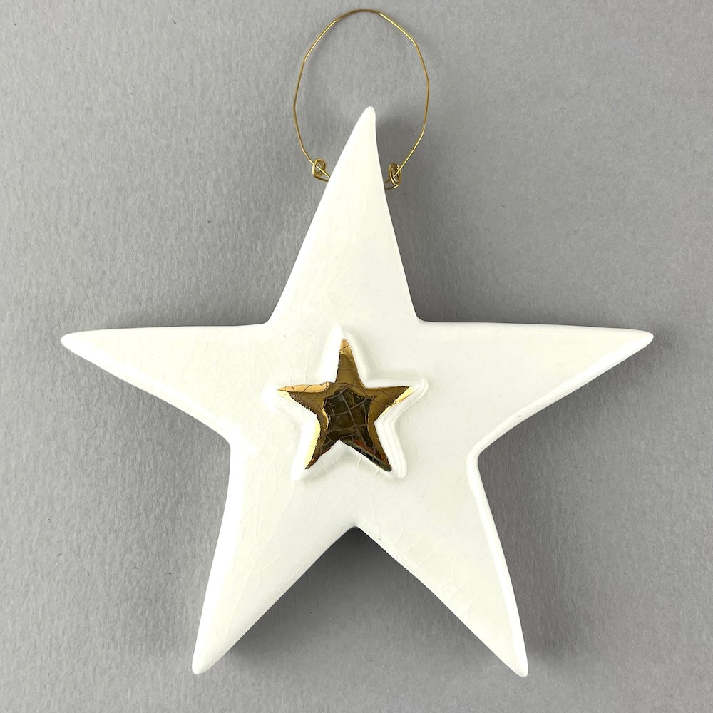 Star with Star Decoration - Cream