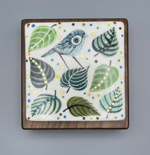 Load image into Gallery viewer, Walnut Mounted Tile - Leaves

