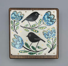 Load image into Gallery viewer, Walnut Mounted Tile - Tulips
