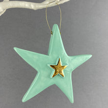 Load image into Gallery viewer, Star with Star Decoration - Turquoise

