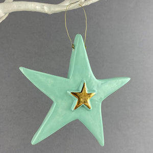 Star with Star Decoration - Turquoise
