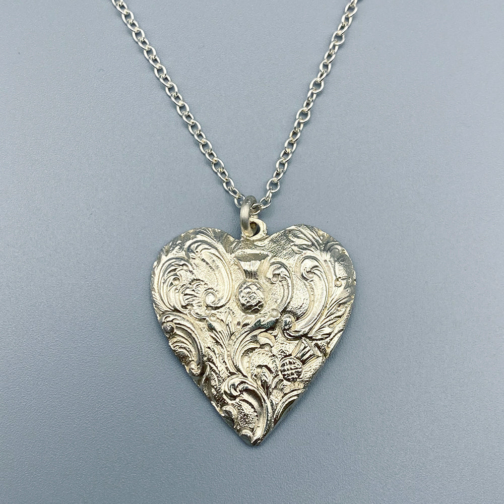 Large Thistle Heart Necklace