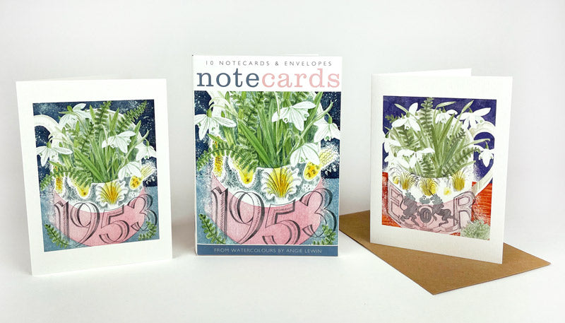 Set of Notecards - Coronation Mug by Angie Lewin