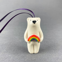 Load image into Gallery viewer, Bear with Rainbow Decoration
