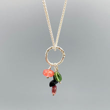 Load image into Gallery viewer, Ring Pendant with Gemstone Drops
