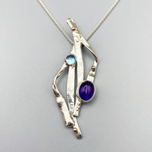 Load image into Gallery viewer, Seascape Amethyst &amp; Topaz Pendant
