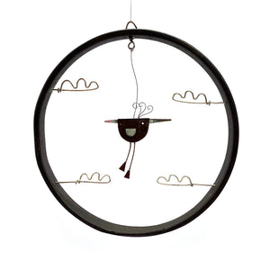 Small Hoop - Bird & Clouds