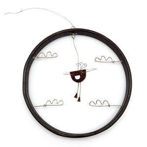 Small Hoop - Bird & Clouds