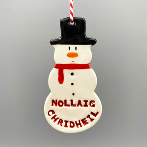 Snowman Decoration (Gaelic)