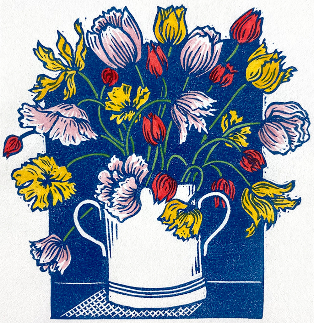 Transferware Tulips