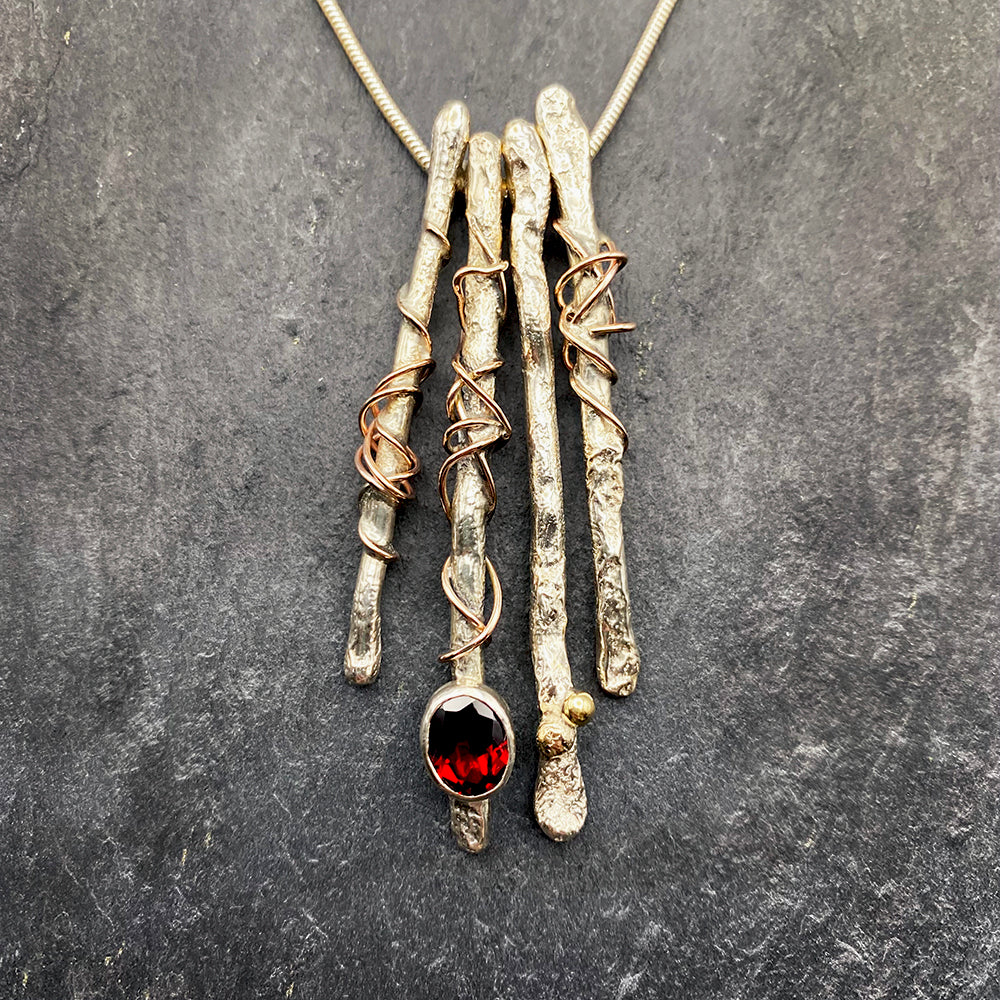 Twaffa Garnet Drop Necklace