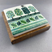 Load image into Gallery viewer, Walnut Mounted Tile - Trees
