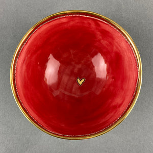 Small Bowl with Heart - Red / Turquoise