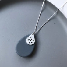 Load image into Gallery viewer, Grey Drilled Pebble Pendant
